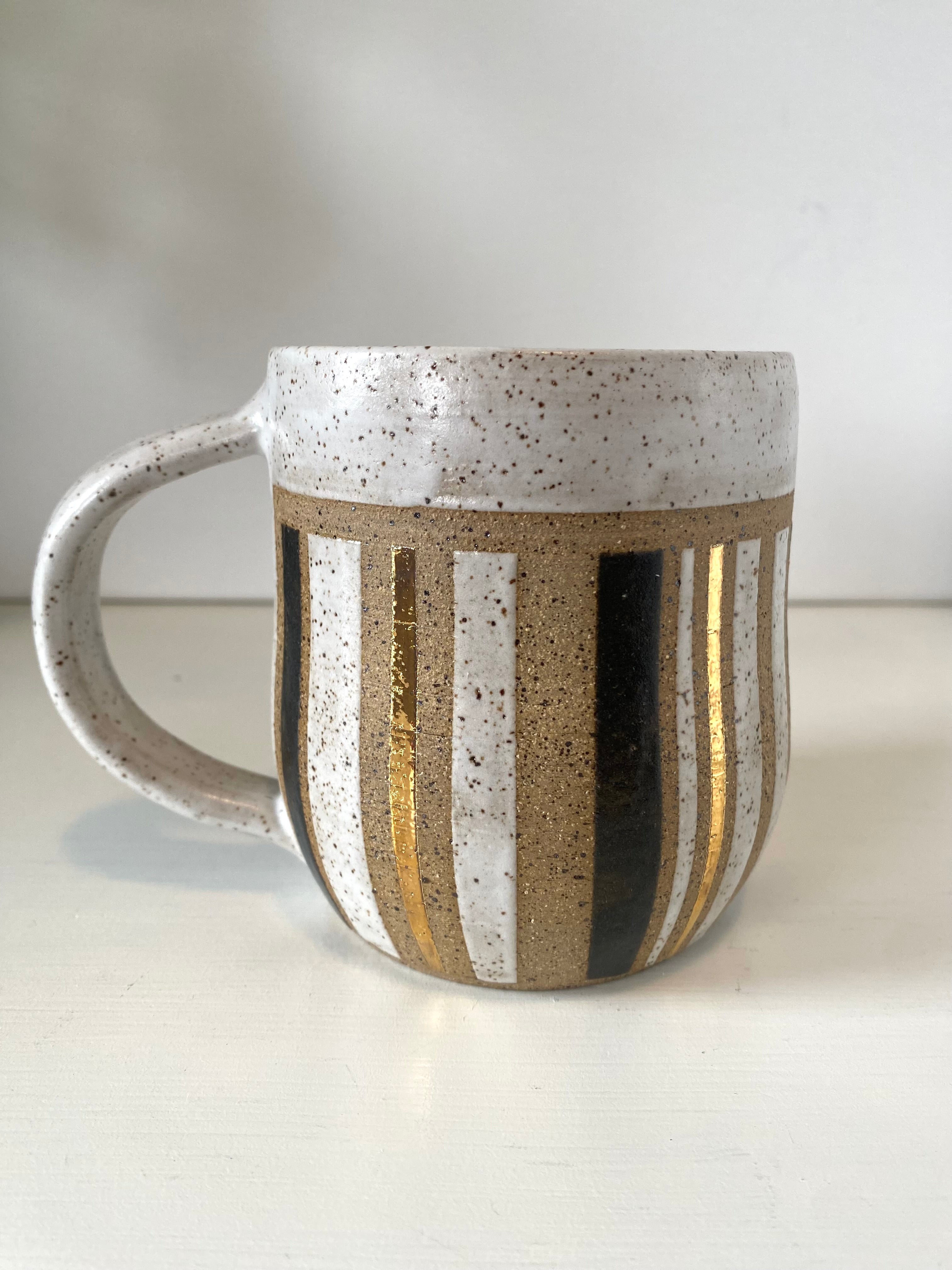 Speckled Stripes B -  18kt Gold Mug