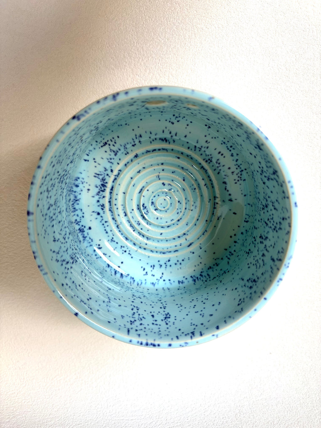 Herb Stripper / Garlic Grater / Dressing Bowl - Blue Speck