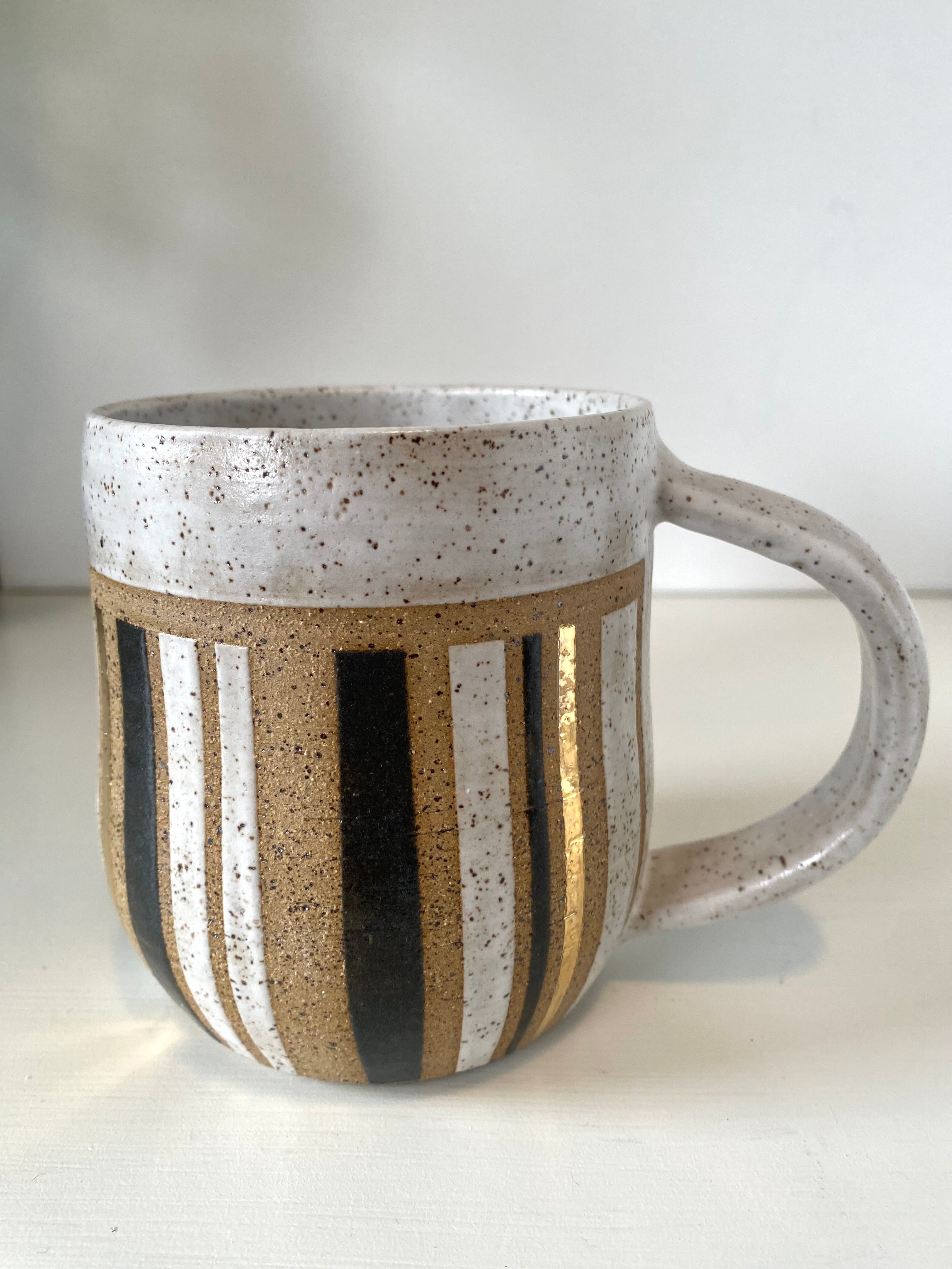 Speckled Stripes B -  18kt Gold Mug