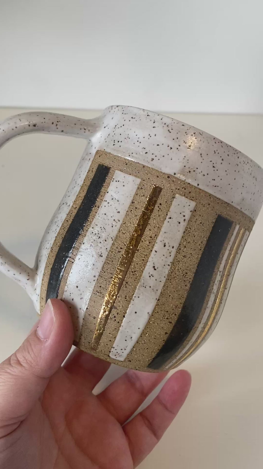Speckled Stripes B -  18kt Gold Mug