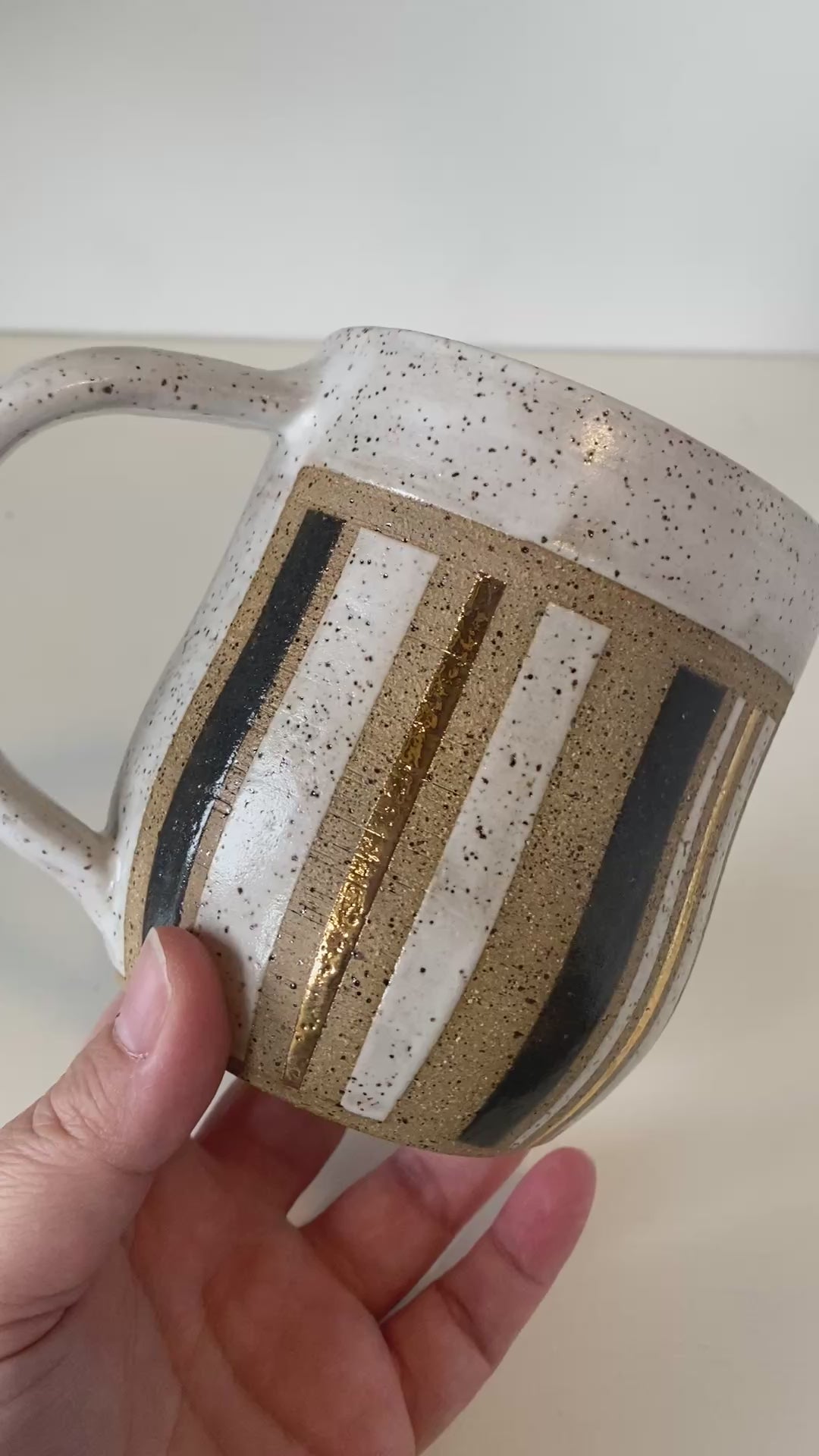 Speckled Stripes B -  18kt Gold Mug